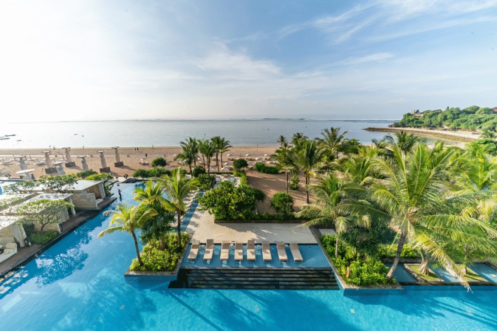 Mulia Resort Nusa Dua Bali — poolside view of the beach